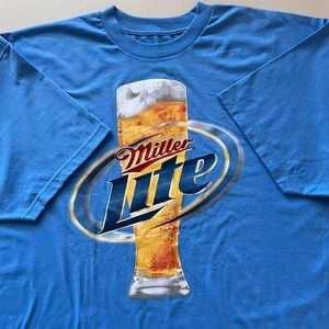 Men's Blue Miller Lite Short Sleeve Tee Shirt Size 4XL NWOT Men or Woman